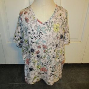 LUCKY BRAND WOMENS PRINTED TEE SZ SMALL